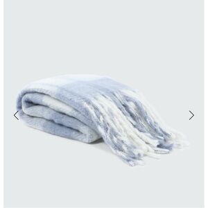 Ardene Light Blue and White Fringed Wrap
